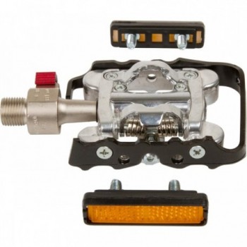 Wellgo Silver/Black Removable Combined Pedals Compatible with Shimano SPD - 2