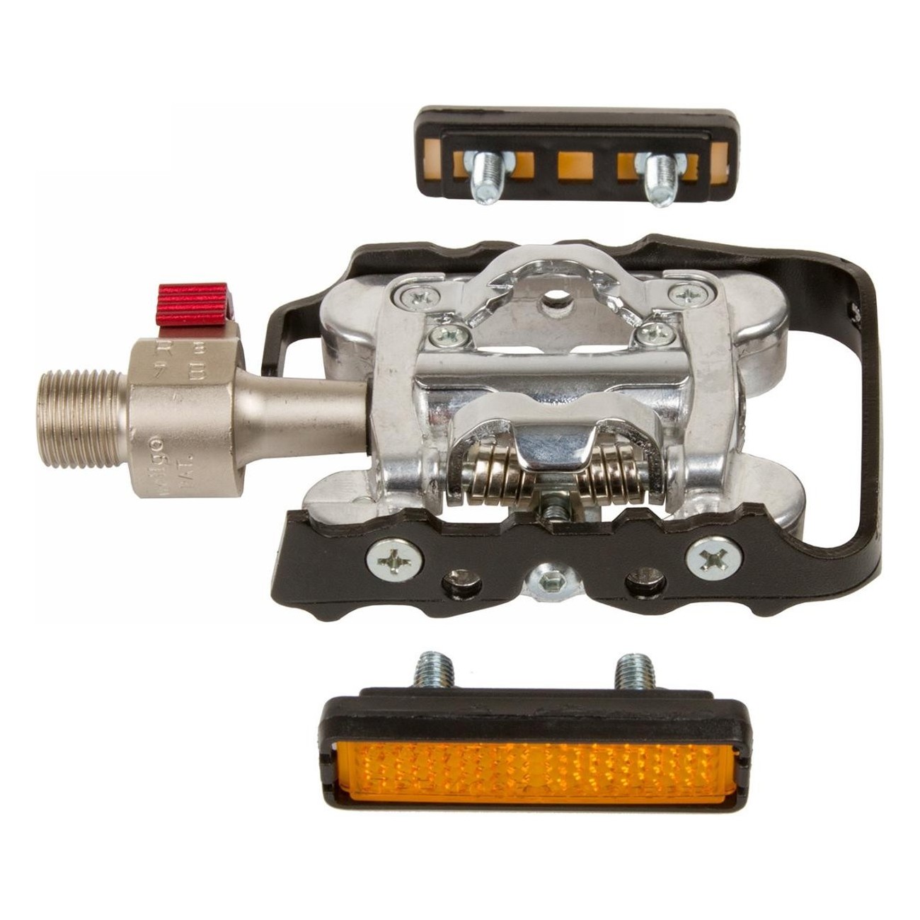 Wellgo Silver/Black Removable Combined Pedals Compatible with Shimano SPD - 2