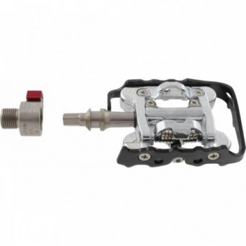 Wellgo Silver/Black Removable Combined Pedals Compatible with Shimano SPD - 5