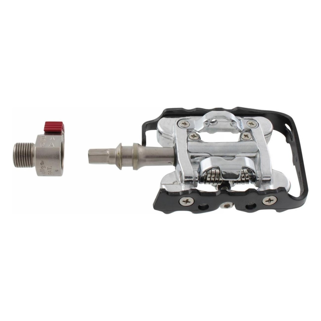 Wellgo Silver/Black Removable Combined Pedals Compatible with Shimano SPD - 5