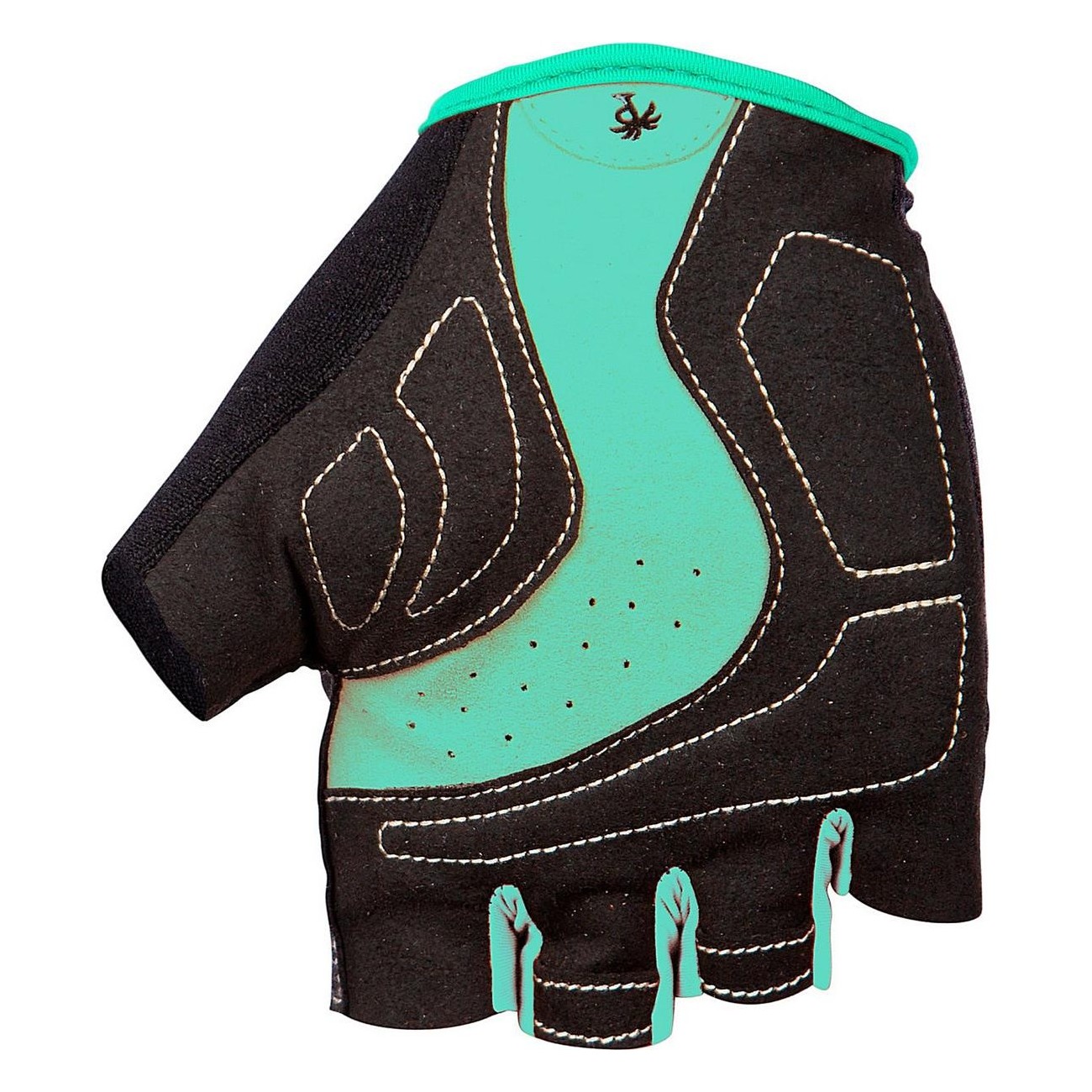 Short Finger Pedal Gloves - Cool Palms XL, Gel Padding, Lightweight, Blue & Black - 2