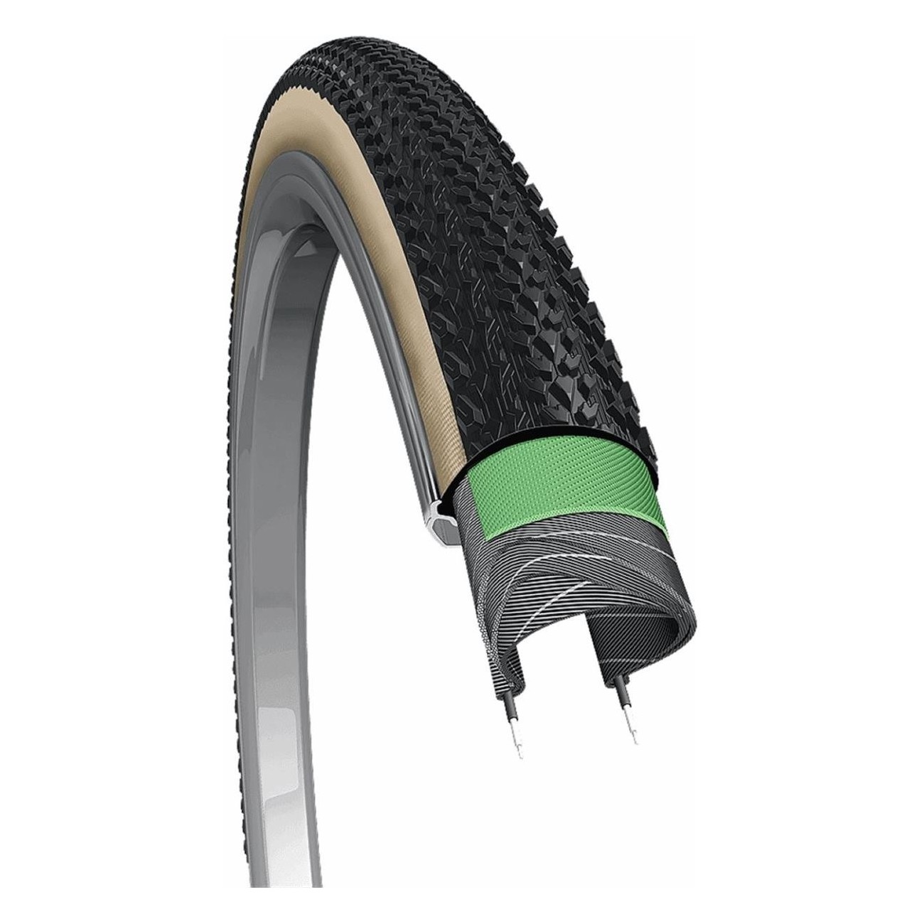 Gravel Tire 700x42 TL Ready Folding Skinwall - Excellent Performance & Low Rolling Resistance - 2