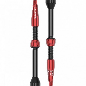 Valve Tubeless Lezyne CNC 60mm en Aluminium Rouge avec Retrait Intégré du Noyau - 1