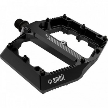 Ambit Enduro Flat Pedals Black with Adjustable Pins, Size Large - 1