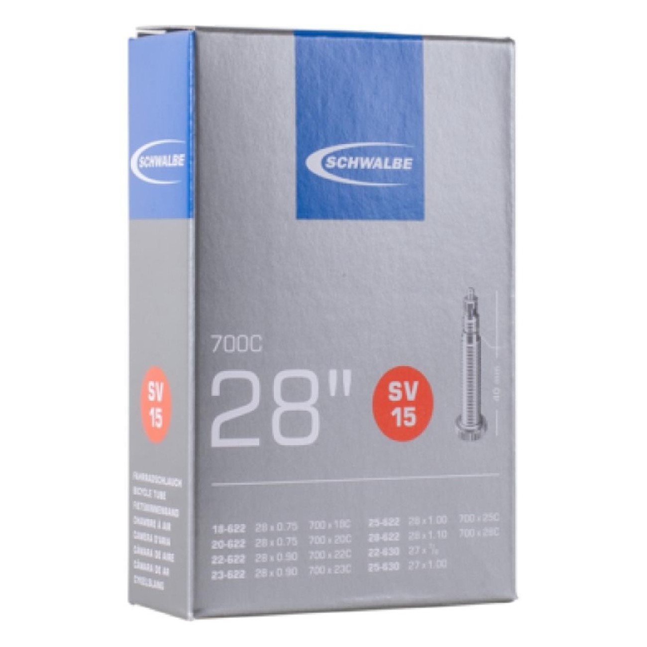 Chambre à air Schwalbe 700x18/28 avec valve Presta 40mm démontable - 1