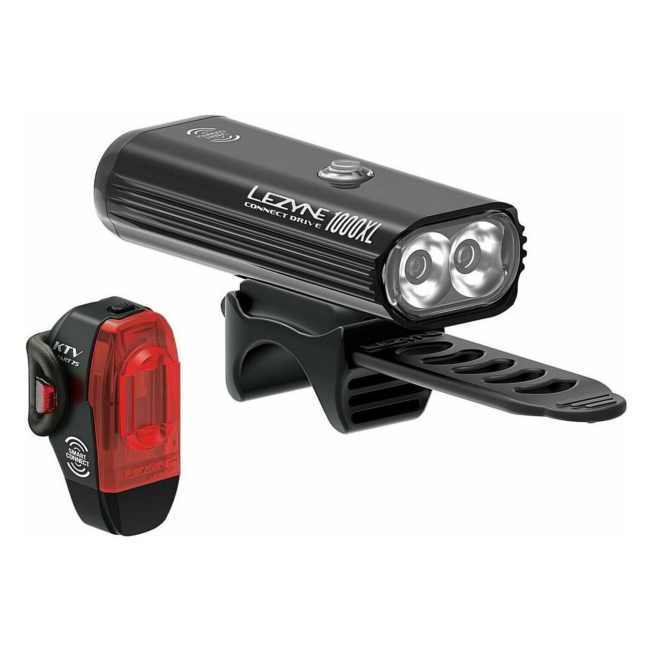 Connect Smart 1000XL Frontlicht + KTV Smart PA Rücklicht, 1000 Lumen, IPX7 - 1