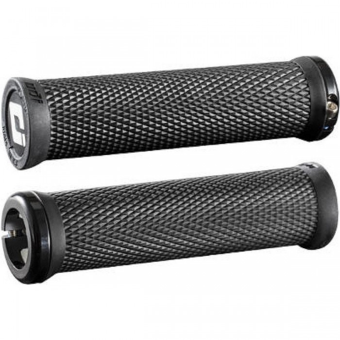 MTB ODI Elite Motion Lock-On 2.1 Black Grips with Black Clamps 130mm - 1