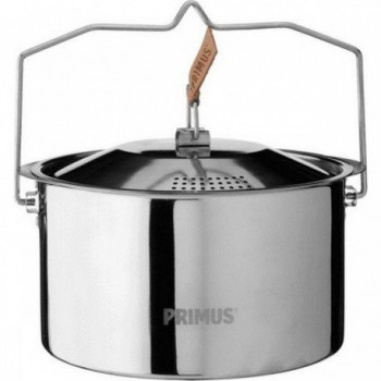 Casserole CampFire en Acier Inox 3L pour Cuisine en Plein Air - Idéale pour Soupe et Ragoût - 1