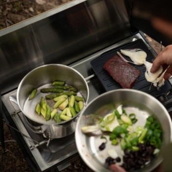 Casserole CampFire en Acier Inox 3L pour Cuisine en Plein Air - Idéale pour Soupe et Ragoût - 4