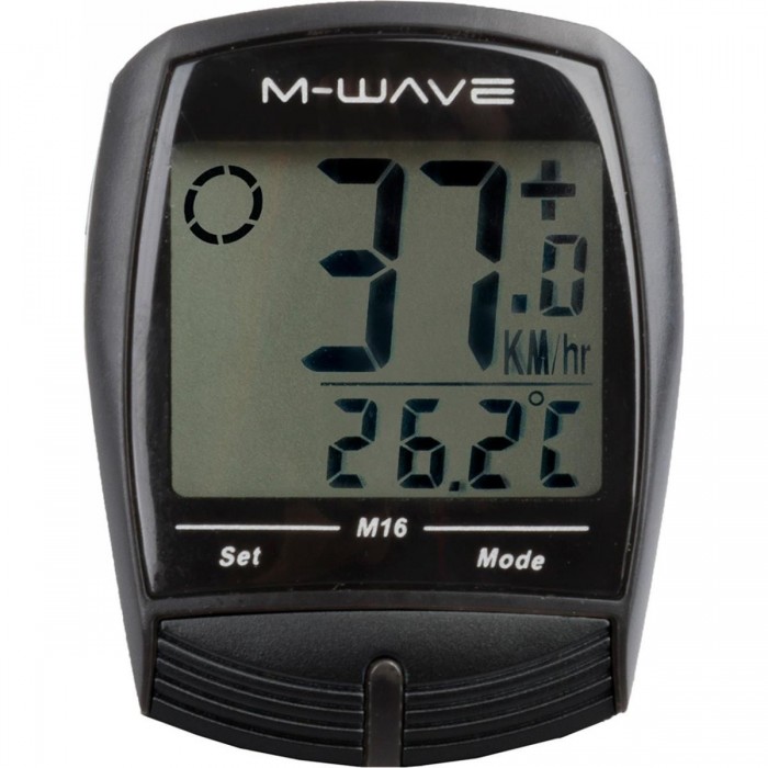 M-Wave M16 Black Bike Computer with 16 Functions and Batteries Included - 1