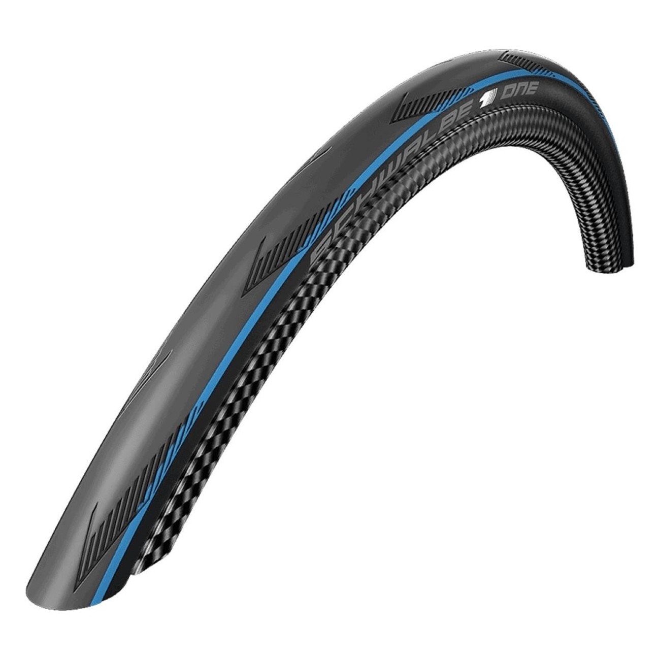 Neumático de Ciclismo Schwalbe One 700x25 con Raya Azul, Plegable y RaceGuard - 1