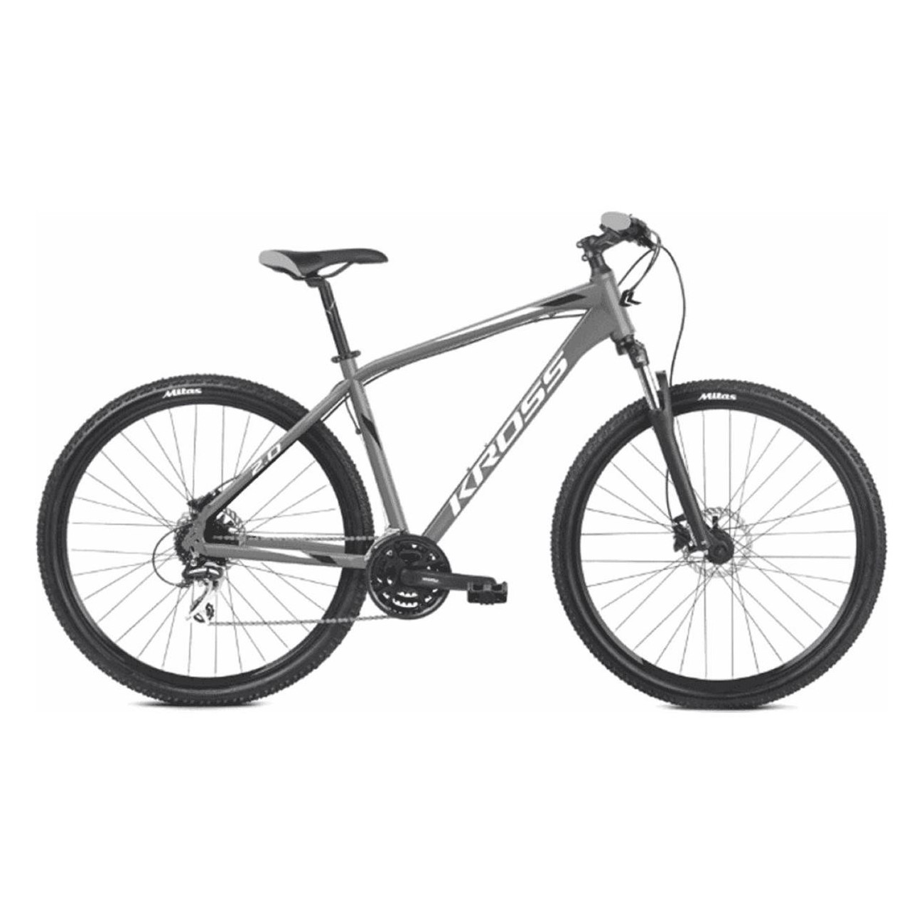 Vélo de montagne KROSS Hexagon 7.0 Homme 29' Gris/Blanc/Noir, Taille M 2023 - 1