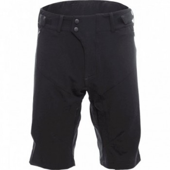 Men's Black Stretch MTB Shorts with Water-Repellent Fabric and Removable Pad - 1