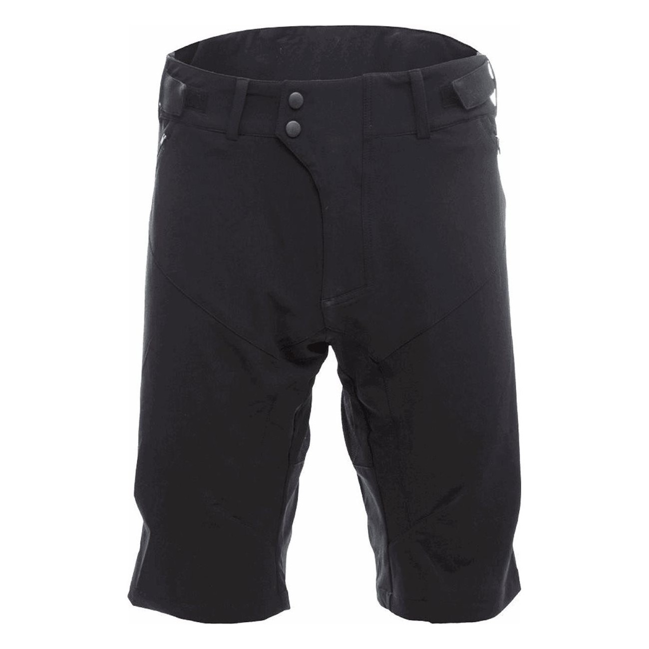 Men's Black Stretch MTB Shorts with Water-Repellent Fabric and Removable Pad - 1