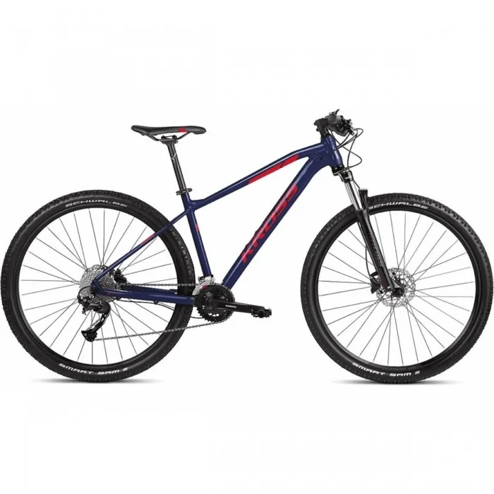 Mountain Bike KROSS Level 2.0 Uomo 29' Blu/Rosso Taglia L - Telaio in Alluminio, Forcella SR Suntour, Freni a Disco Shimano - 1 