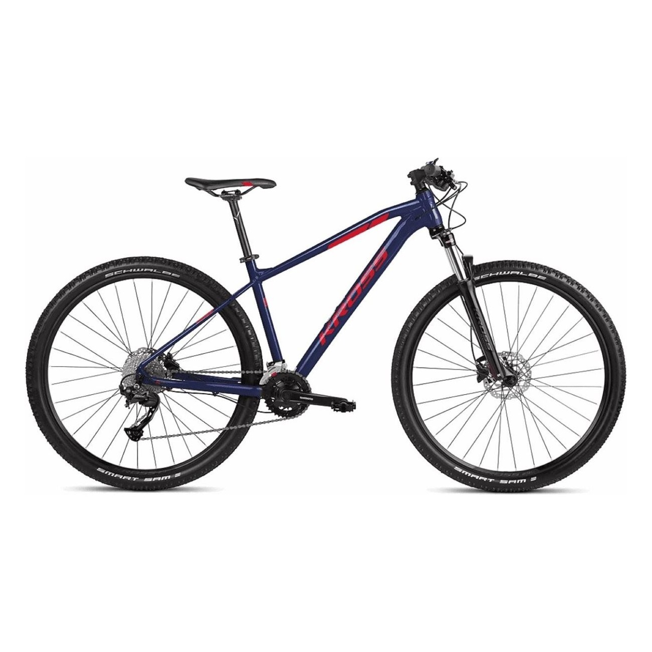 Mountain Bike KROSS Level 2.0 Uomo 29' Blu/Rosso Taglia L - Telaio in Alluminio, Forcella SR Suntour, Freni a Disco Shimano - 1 