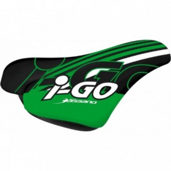 Kids Bike Saddle i-Go Black Green 220x155 mm with 7 mm Steel Rail - Comfort & Safety - 1