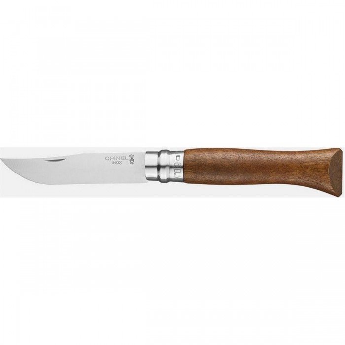 Couteau de Poche Opinel N°09 Inox avec Manche en Noyer - Lame Inox et Virobloc - 1