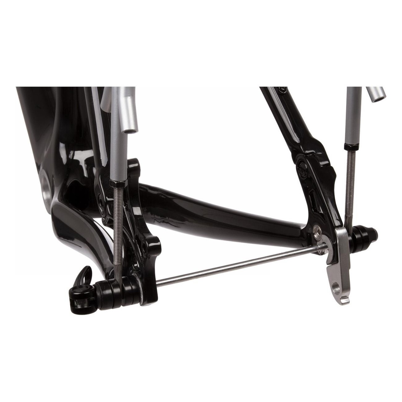 Black Quick Release Rack with Lever and Aluminum Nut, Clamping Width 137-177 mm - 5