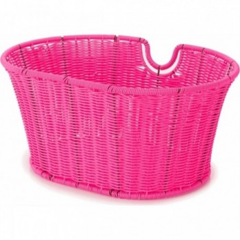 Ovaler Rosa Vorderradkorb aus beschichtetem Eisen 39x29x18 cm für Fahrrad - NFUN - 1