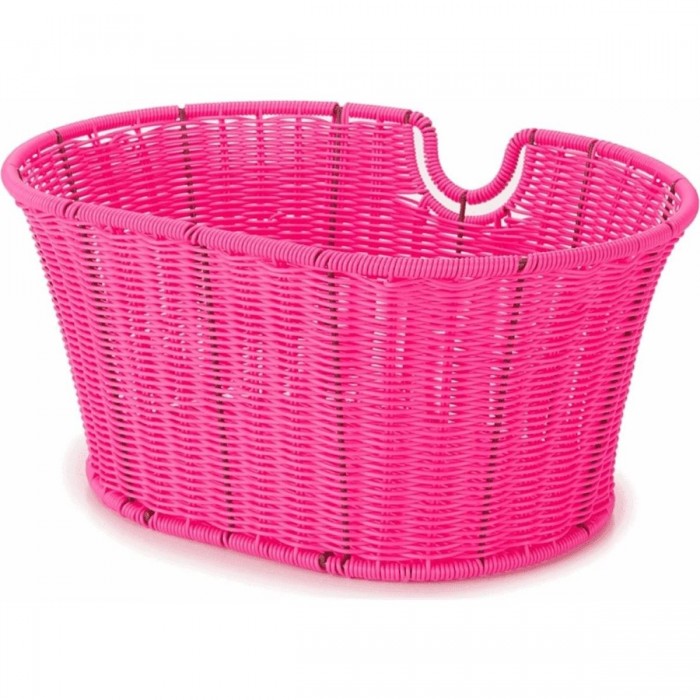 Cesta Delantera Ovalada Rosa de Hierro Plastificado 39x29x18 cm para Bicicleta - NFUN - 1