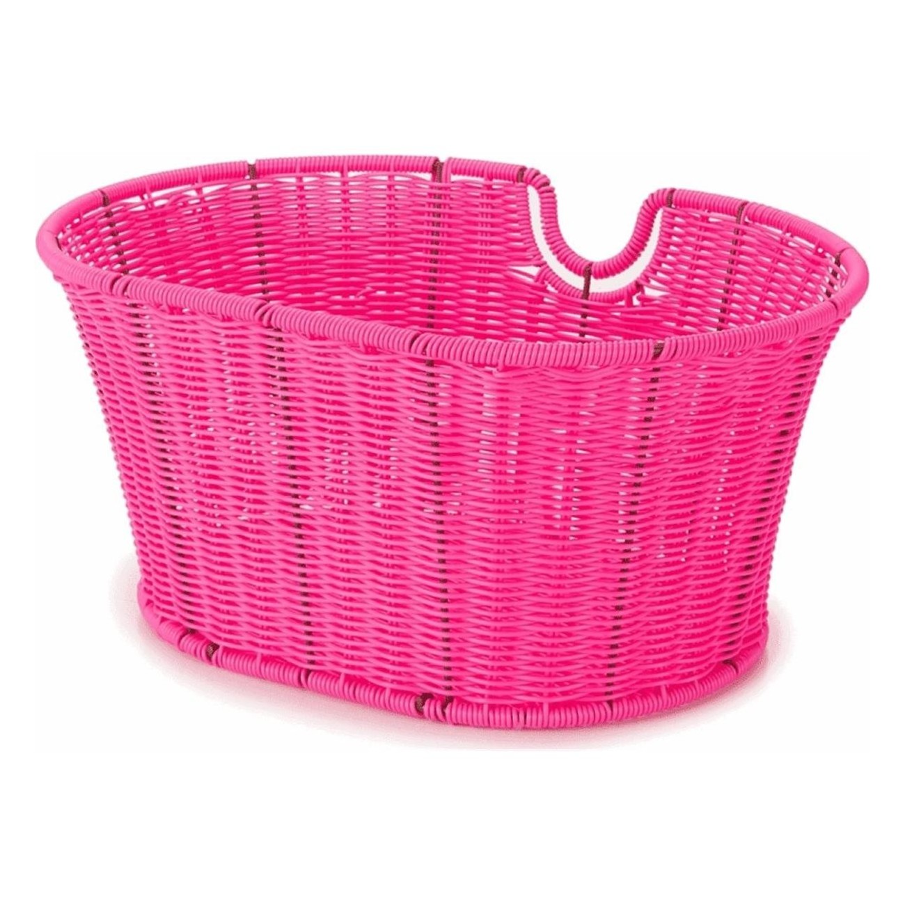 Pink Oval Front Basket in Coated Iron 39x29x18 cm for Bicycle - NFUN - 1