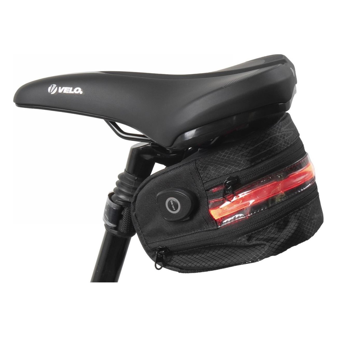 Sacoche de Selle M-WAVE Tilburg L LED Noir Imperméable et Rechargeable - 2