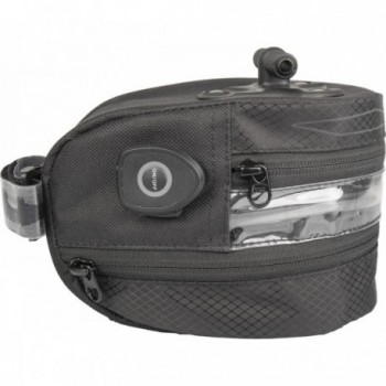 M-WAVE Tilburg L LED Black Waterproof Rechargeable Saddle Bag with Light - 3