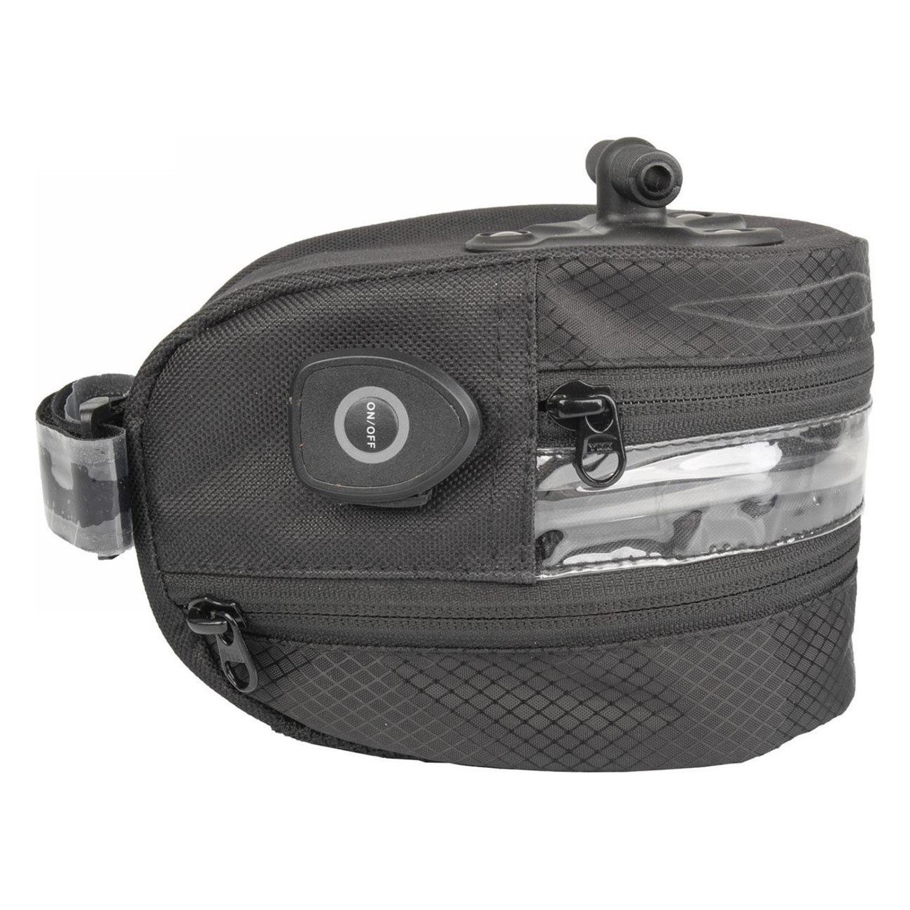 M-WAVE Tilburg L LED Black Waterproof Rechargeable Saddle Bag with Light - 3