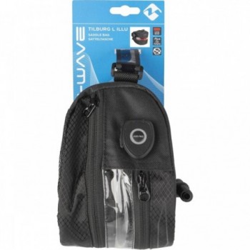 M-WAVE Tilburg L LED Black Waterproof Rechargeable Saddle Bag with Light - 6