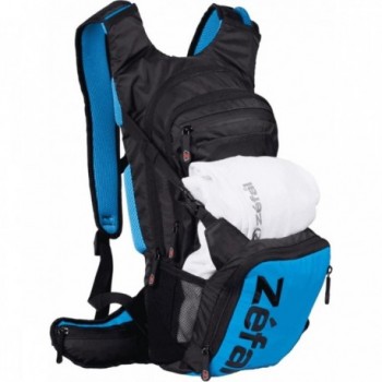 Zaino Idrico Enduro 11L Nero Blu con Sacca 3L, Tasche Imbottite e Rete per Casco - 2 - Zaini - 3420587064047