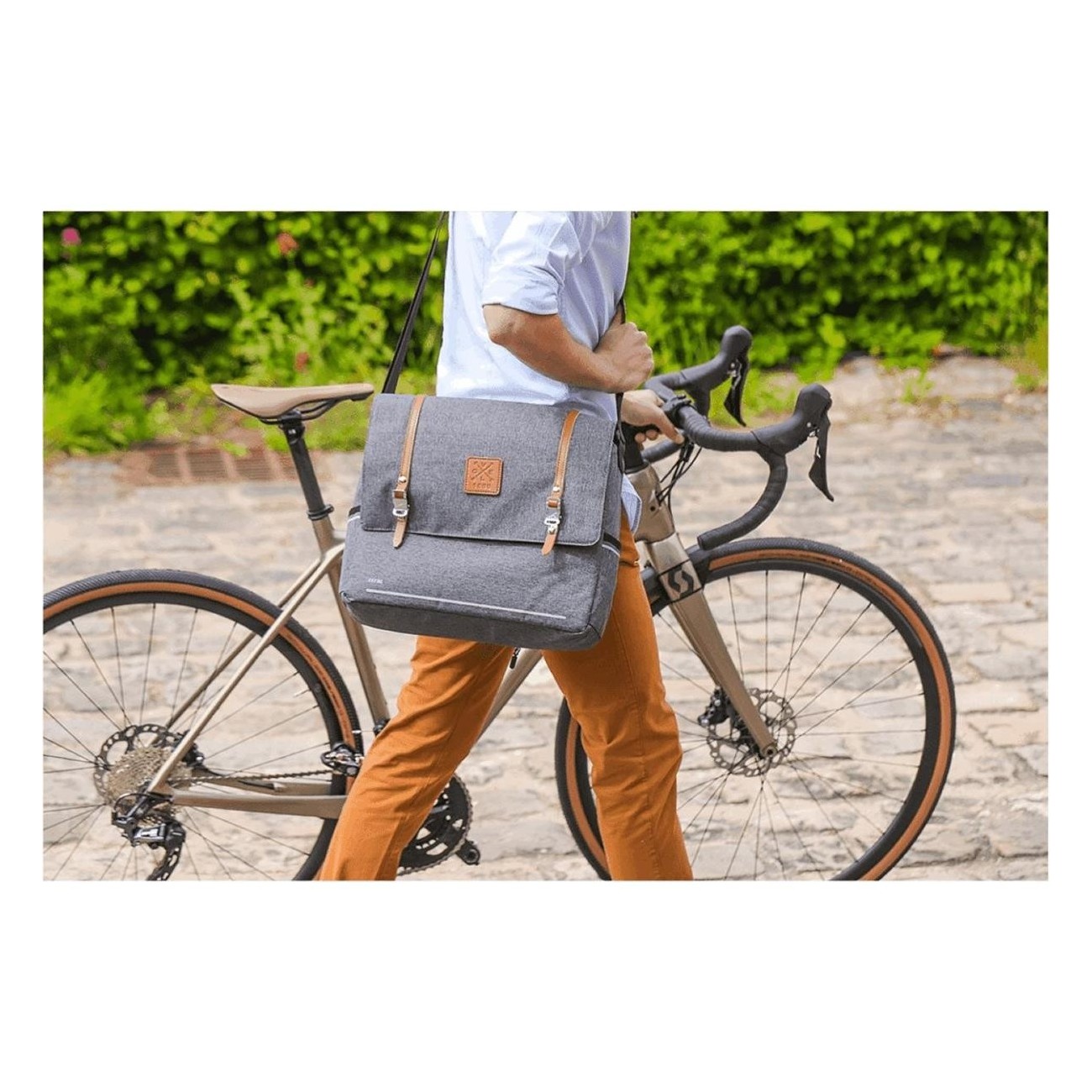 Zéfal Urban Messenger Bag 11L Grey for Rear Rack in Recycled RPET - 4