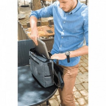 Borsa Zéfal Urban Messenger 11L Grigia per Portapacchi Posteriore in RPET Riciclato - 5 - Borse e bauletti - 3420586600833