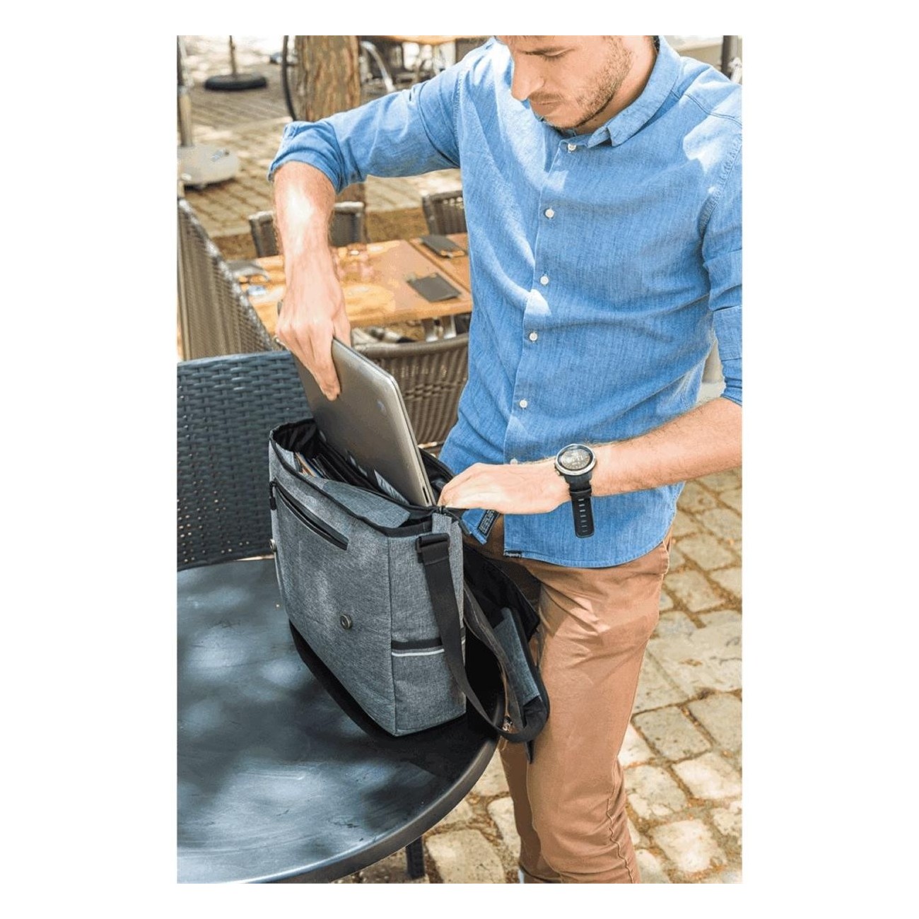 Borsa Zéfal Urban Messenger 11L Grigia per Portapacchi Posteriore in RPET Riciclato - 5 - Borse e bauletti - 3420586600833