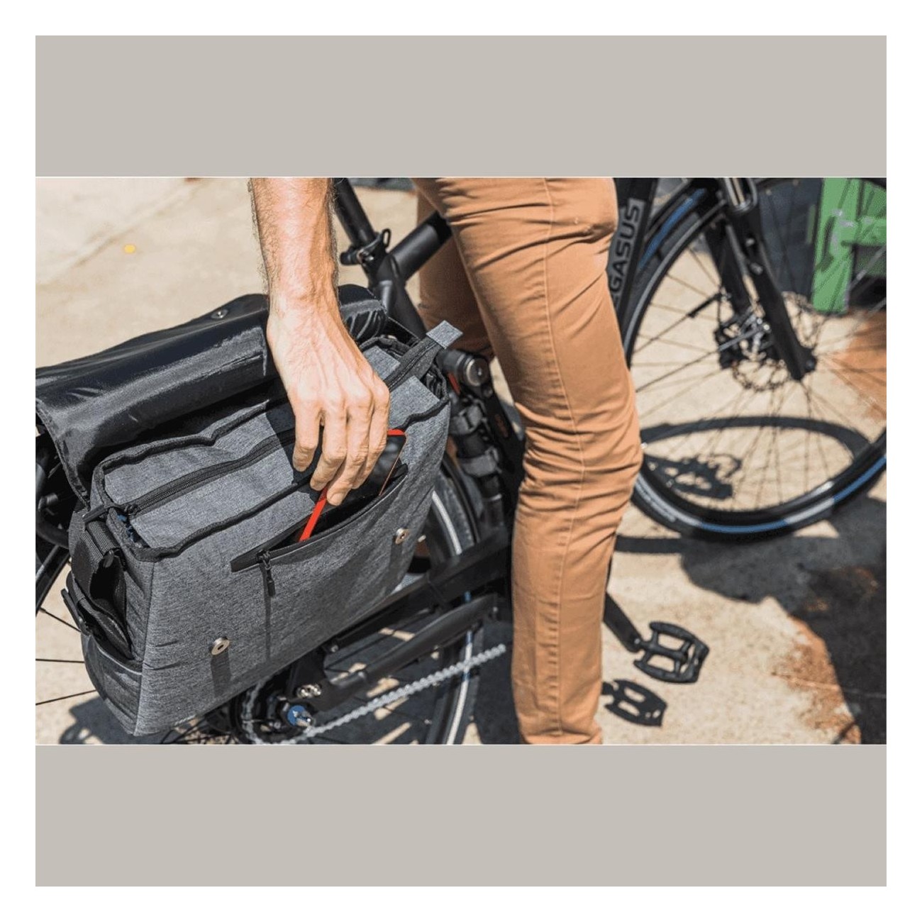 Zéfal Urban Messenger Tasche 11L Grau für Hinterradträger aus recyceltem RPET - 6