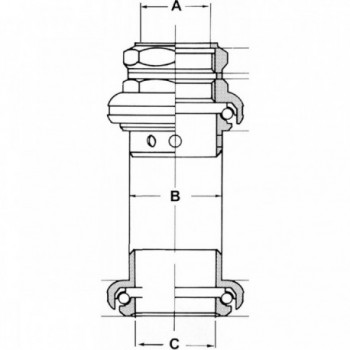 Serie de Dirección Tange Seiki 1 en Aluminio Plata con Rodamientos 22,4/30,2/26,4 mm - 3