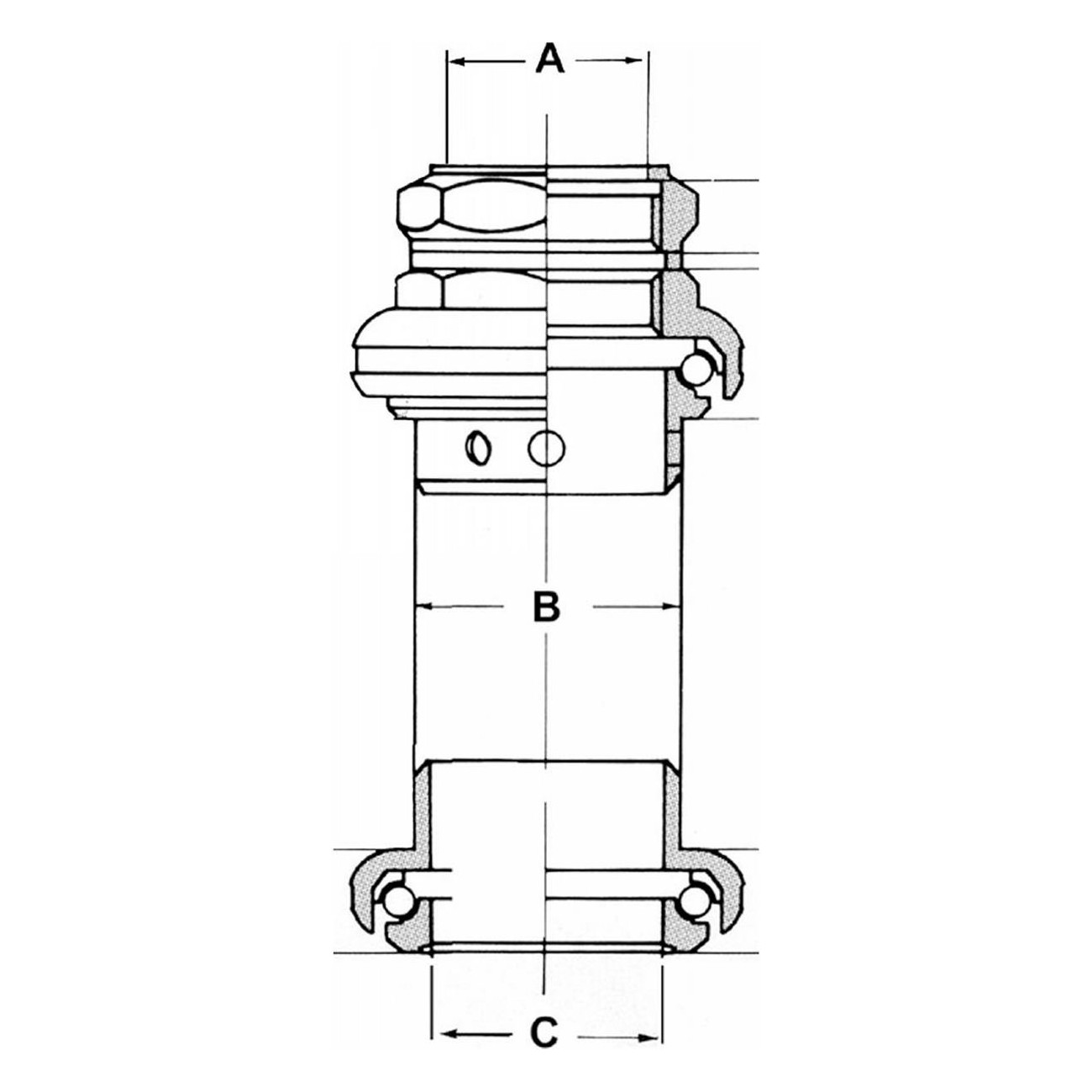 Serie de Dirección Tange Seiki 1 en Aluminio Plata con Rodamientos 22,4/30,2/26,4 mm - 3