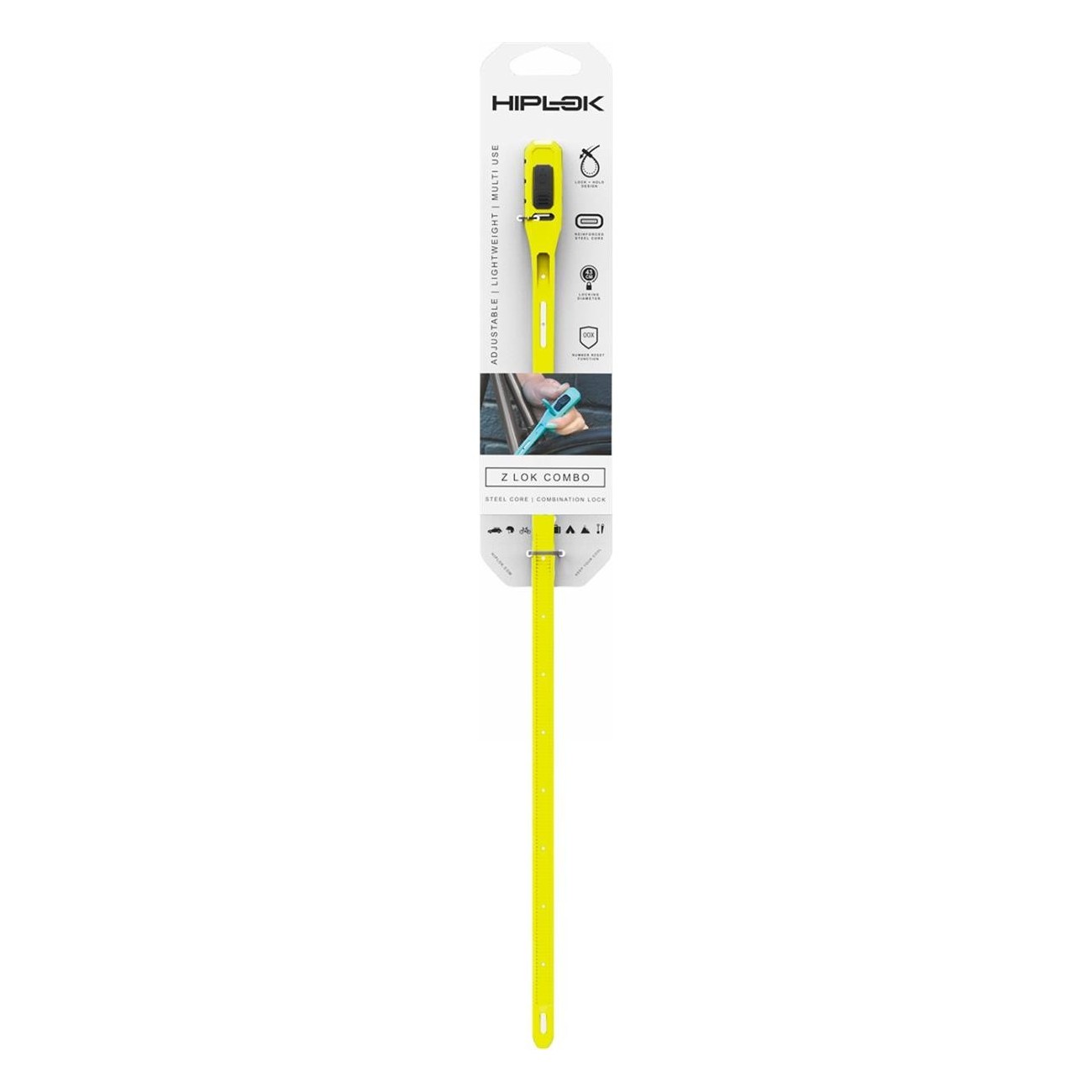 Hiplok Z LOK COMBO Reusable Locking Strap Yellow 3-Digit Combo 43 cm - 3