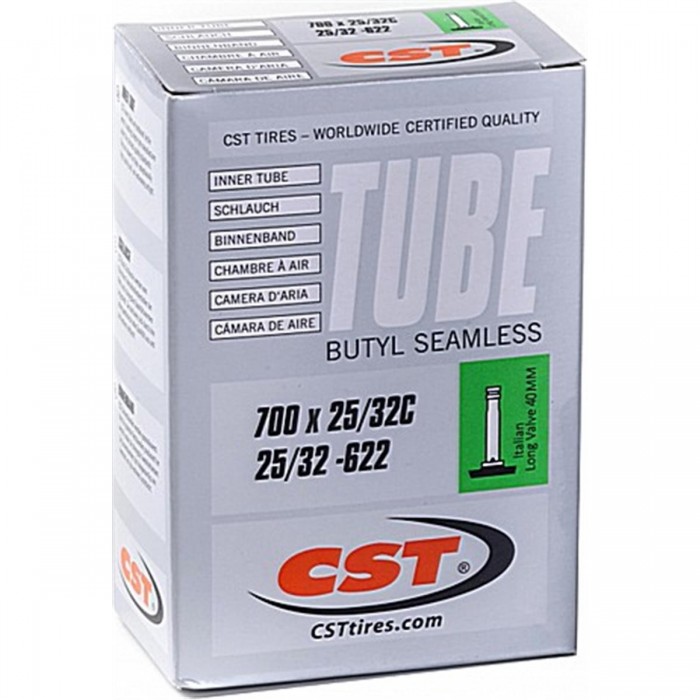 CST 700x25/32 Inner Tube with 40mm Schrader Valve - Standard & Reliable - 1