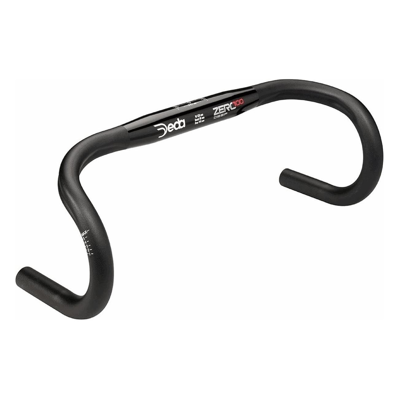 DEDA ZERO100 Black Aluminum Handlebar - 31.7mm, 440mm, 145mm Rise, 254g - 1