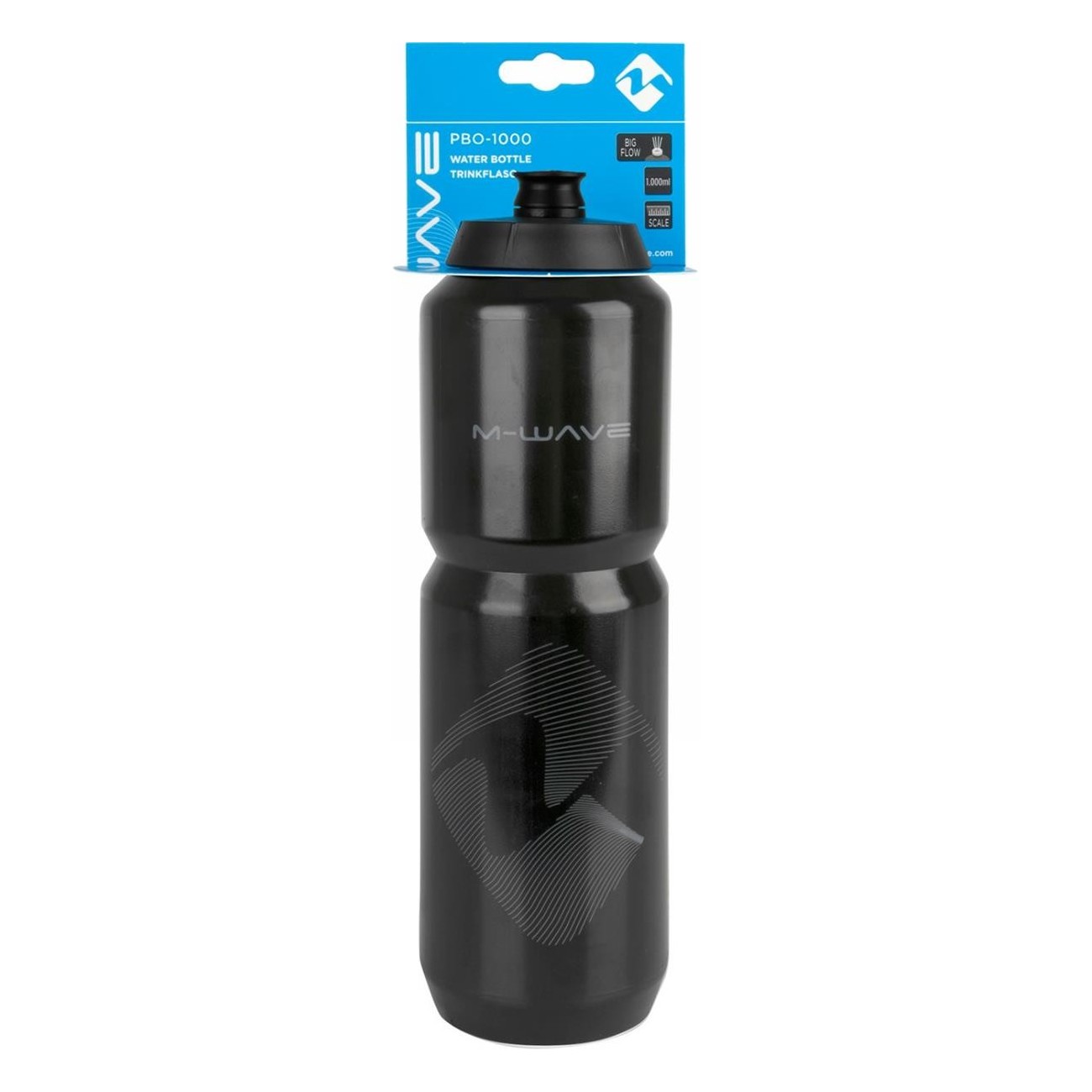 M-Wave PBO 1000 ml Black Plastic Water Bottle - 4