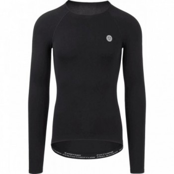 Unisex Langarm Unterhemd Schwarz Atmungsaktiv XS - 1