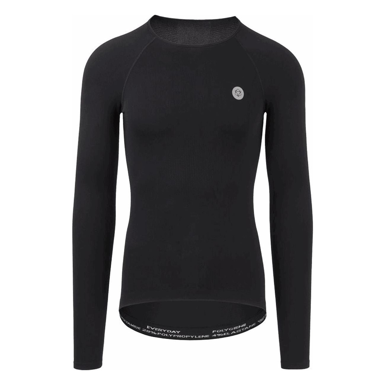 Unisex Langarm Unterhemd Schwarz Atmungsaktiv XS - 1