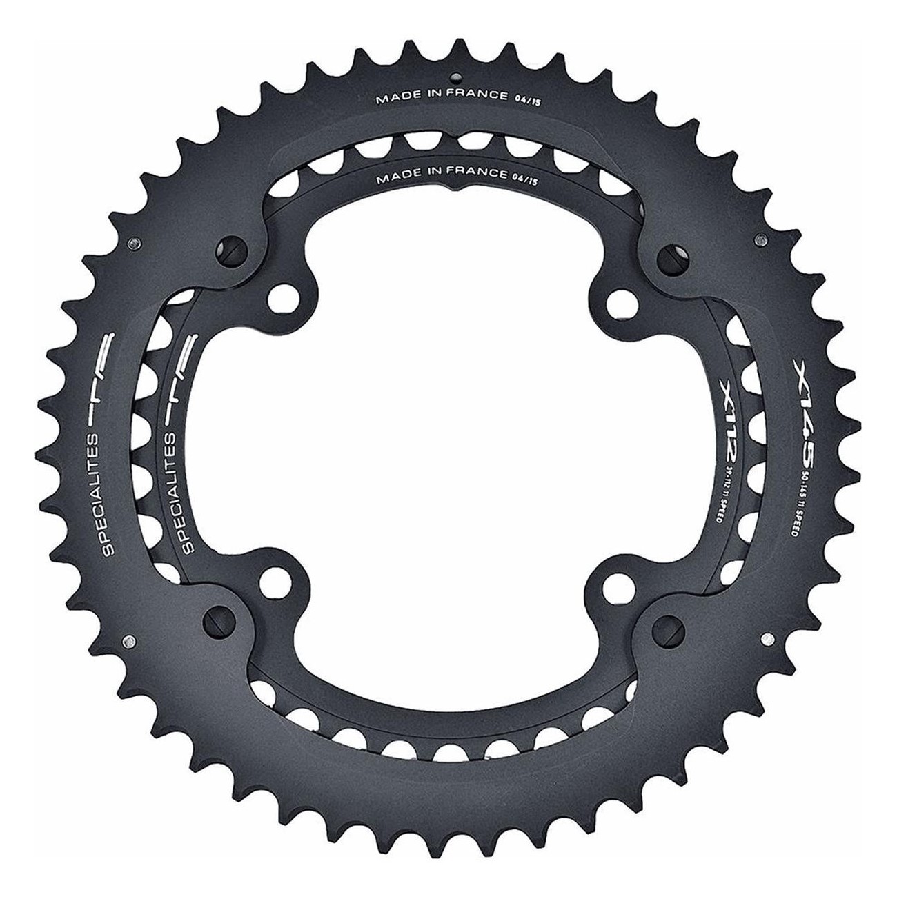 Einzelkranz 11V 51 Zähne Anthrazit Campagnolo BCD 145mm für 4-armige Kurbeln - 1