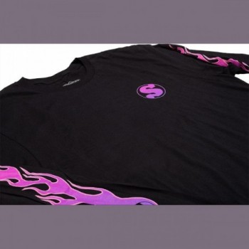 Sunday Long Sleeve Cotton Shirt - Black and Purple, Size L - 3