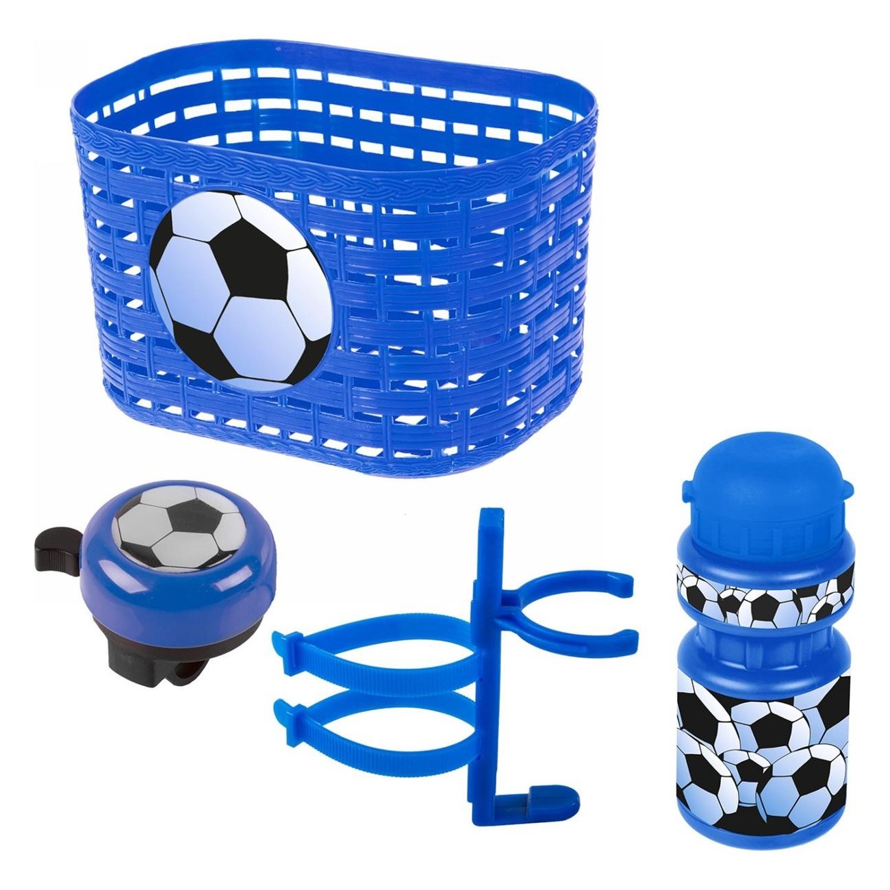 Children's Soccer Set with Basket, Bell, and Blue Water Bottle - 1