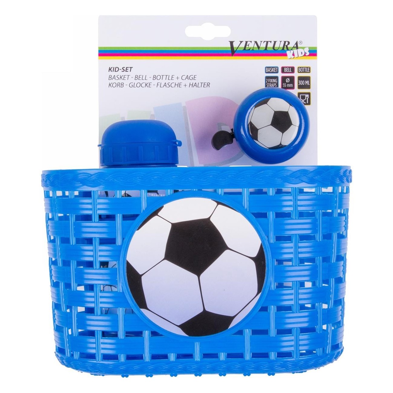 Set de Fútbol para Niños con Cesta, Campana y Botella Azul Ventura - 2