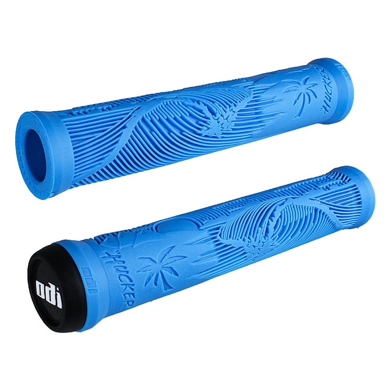 Poignées Odi Hucker Signature Sans Flasque Bleues 160mm pour BMX - 1