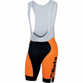 Orange Summer Cycling Bib Shorts in Lycra with Antibacterial Pad, Size S - 1