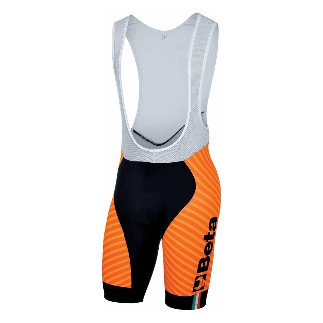 Orange Summer Cycling Bib Shorts in Lycra with Antibacterial Pad, Size S - 1